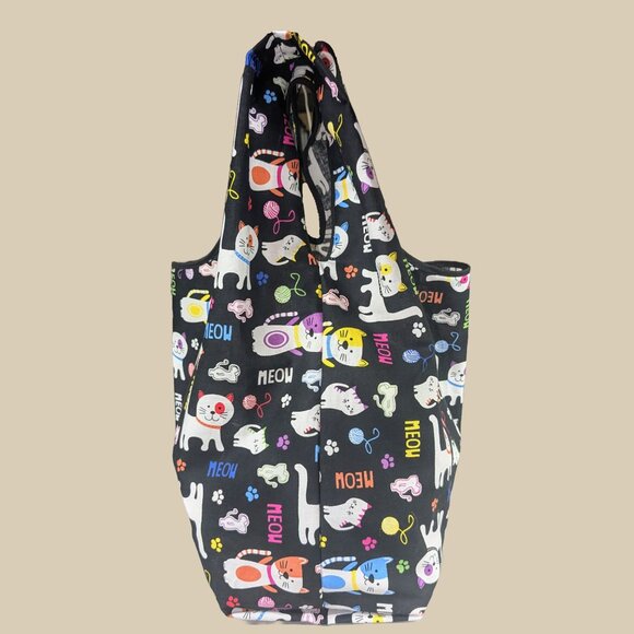 Cat Print Reusable & Foldable Shopping Bag - Picture 2 of 7